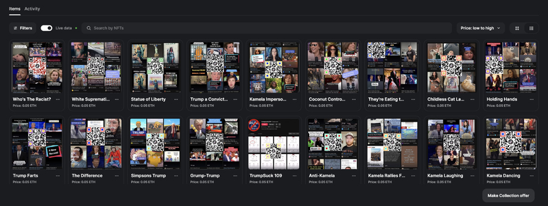 QR Election/Selection  NFTs, QR Election NFTs
